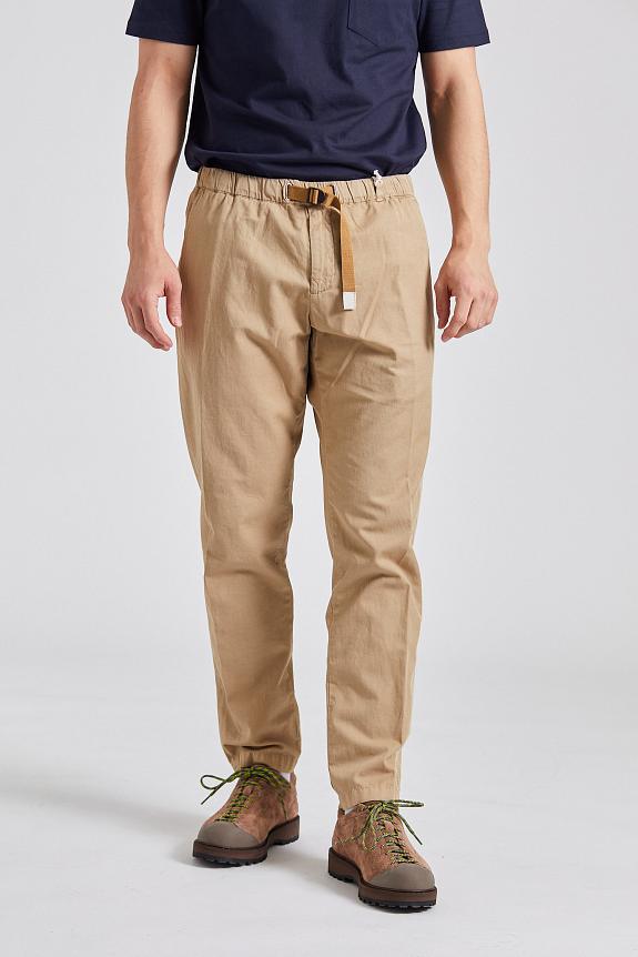 White Sand Greg Regular Fit Cotton Linen Khaki Brown